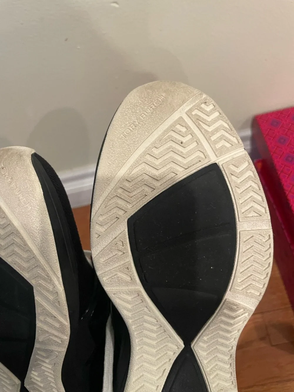 Tory Burch Women’s Black Athletic Sneakers with White Laces (size 8)